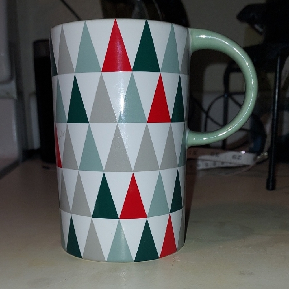 2017 Starbucks Coffee Mug Cup Colorful Geometric Triangles Trees 12oz